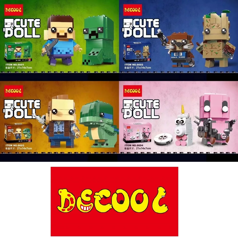 Строительные блоки playmobil Kennie Groot & Rocket Steve Creper Owen Blue Brickheadz экшн фигурки подарки для