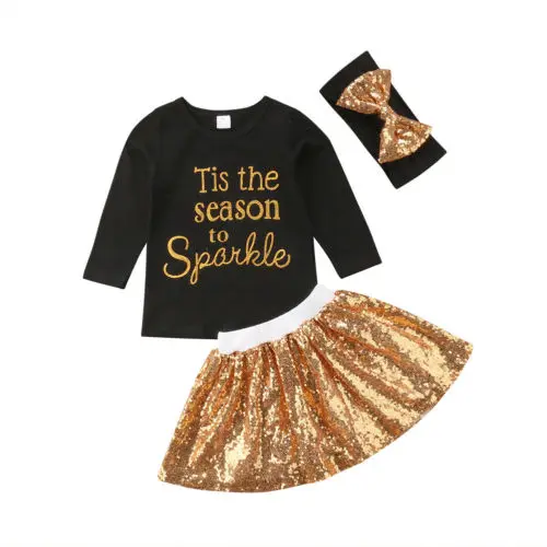 Лидер продаж летняя футболка для девочек с золотыми блестками и надписью детские