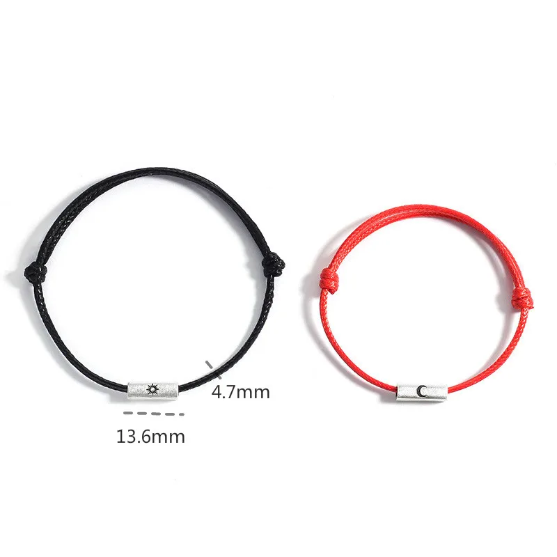 

Flyleaf Sun Moon Rope Weaving Couple Bracelets & Bangles Real 925 Sterling Silver Bracelets For Women Fashion Fine Jewelry Gift