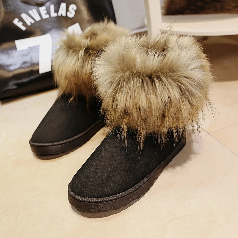 Snow Boots work shoes 2016 Plush New Fashion Lace Up Brand Designer Luxury Ladies Felt Casual Flats Platform Women Autumn Large | Обувь