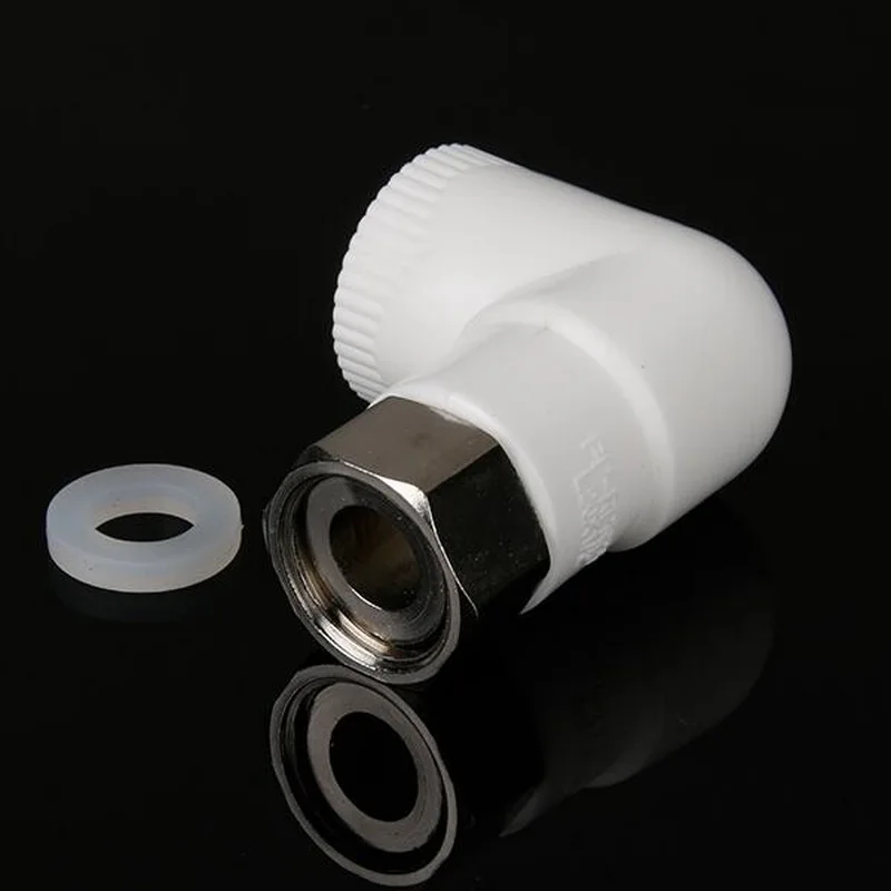 Белый соединитель для водонагревателя PPR пластиковый фитинг трубы с локтем