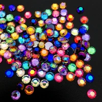 ab colorful 5mm mixed color nail art rhinestones crystal acrylic round glitter diy nail decorations
