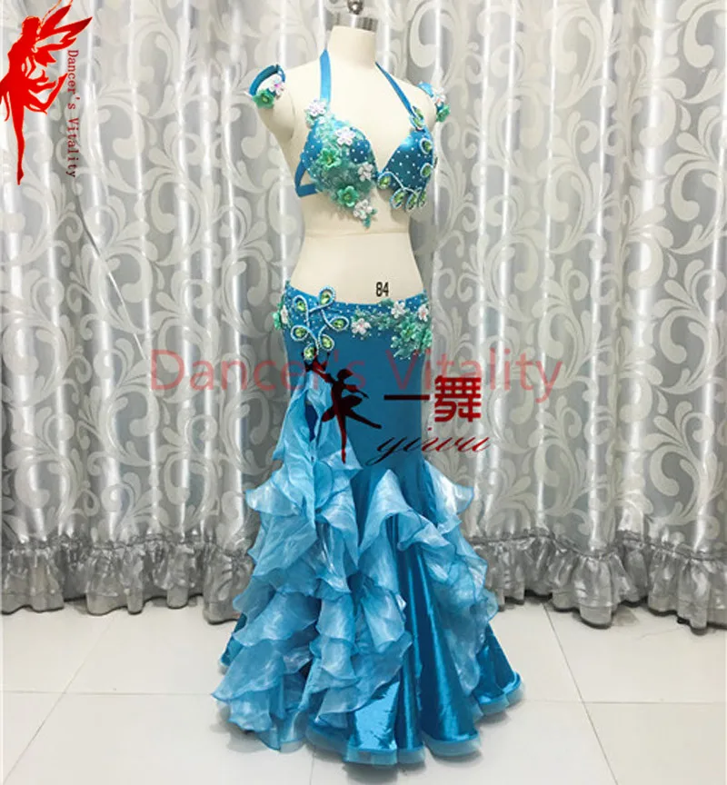 Комплект из 2 предметов бюстгальтер и юбка с цветочным принтом для танца живота