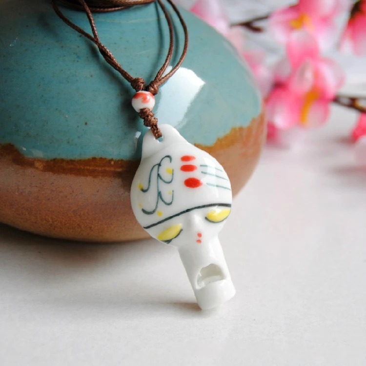 Супин Романтическая оригинальная китайская керамическая свистулька-подвеска на цепочке для женщин, ручной работы, длинное ожерелье-чокер, ювелирные украшения в подарок.
