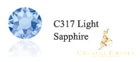 C317 Light Sapphire Стразы с цветным замком из кристаллов высшего класса 6А, блестящие стразы для рукоделия, швейные и тканевые Стразы для одежды, стразы для горячей фиксации - Цвет: C317 Light Sapphire