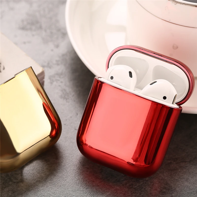 Роскошный Жесткий чехол из поликарбоната с покрытием для Airpods 2 противоударный
