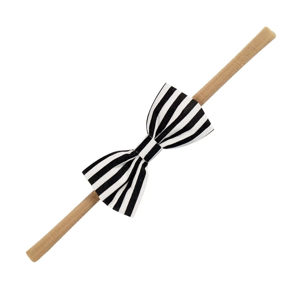 Handmade Bowknot Elastic Nylon Headband Farbic Girls Headbands Printed Custommized Soft Hairband Cotton Hair Accessories | Детская