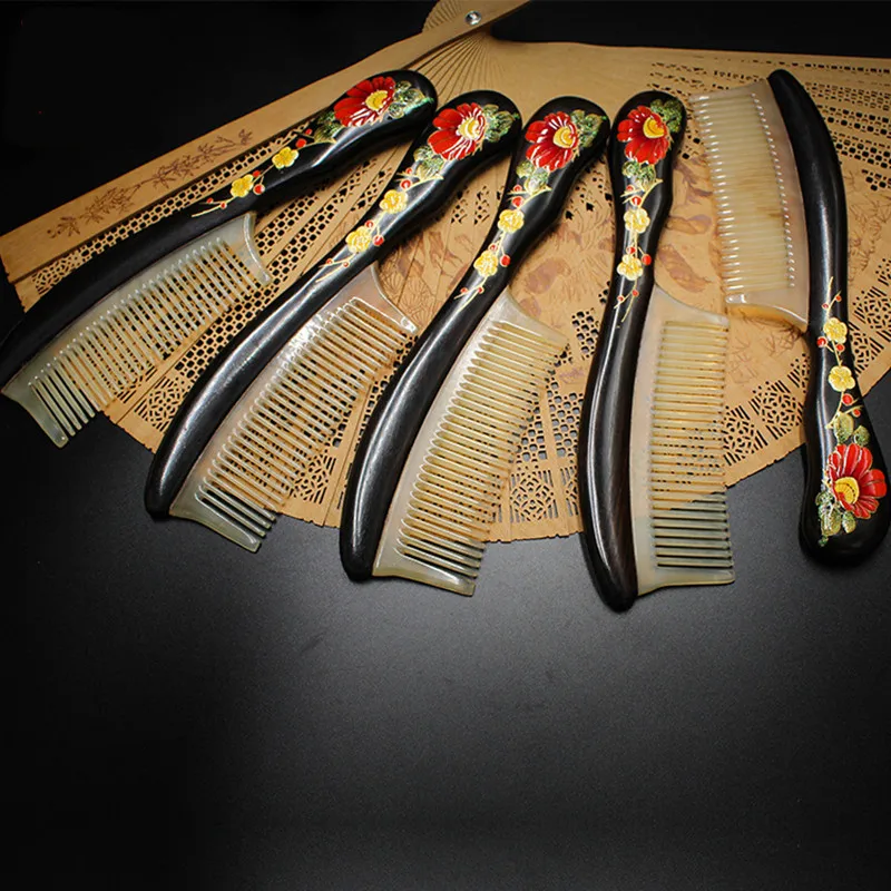 2019 натуральный гребень эбенового дерева высококачественный тонкий рожок