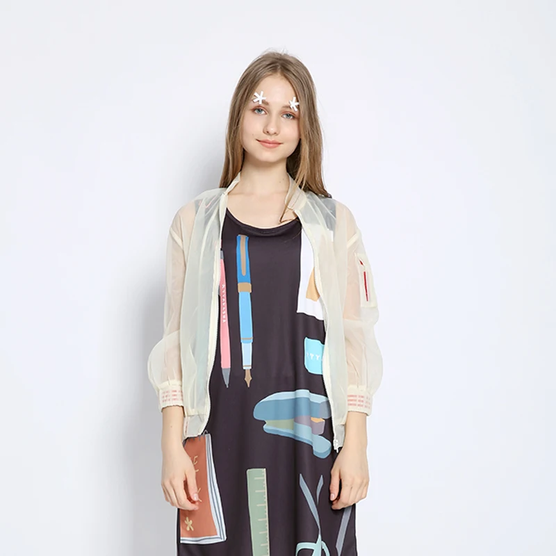 Модная женская прозрачная куртка в стиле Харадзюку летнее тонкое пальто с