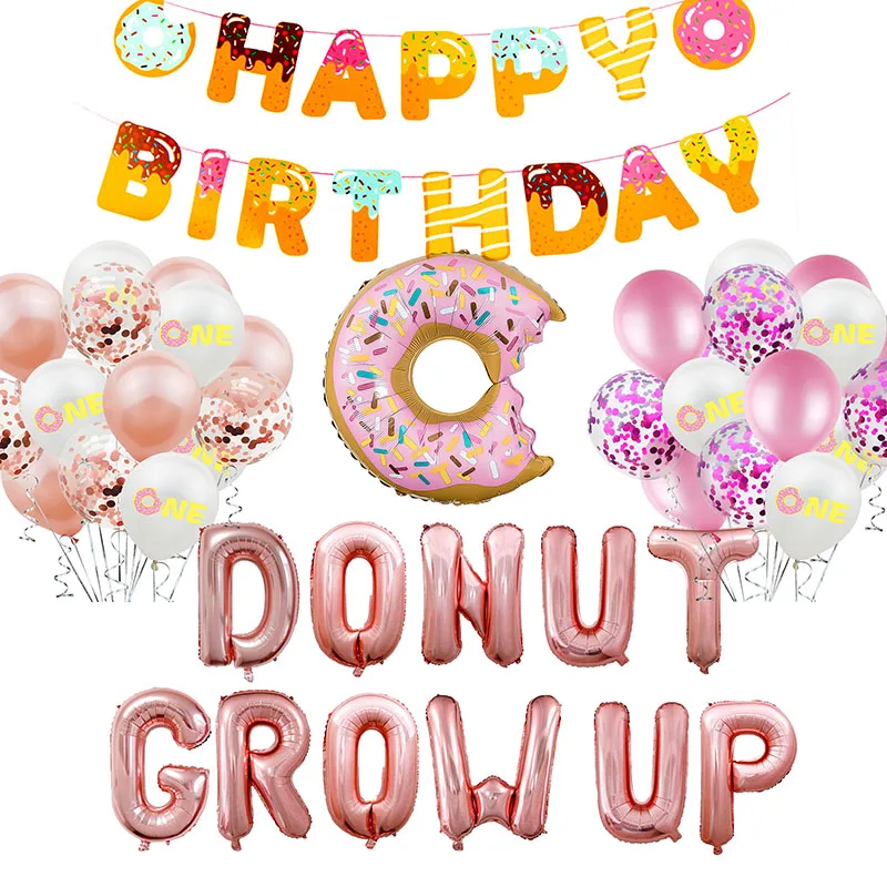 Воздушные шары с надписью пончик тематическое украшение для детского дня