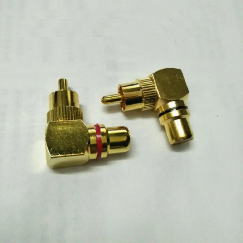 Позолоченный L type RCA 90 градусный Мужской Женский конвертер головка настенная