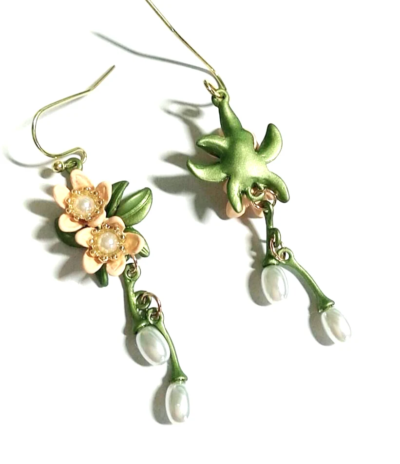 Женские винтажные серьги CSxjd в стиле ретро с искусственным жемчугом и оранжевыми