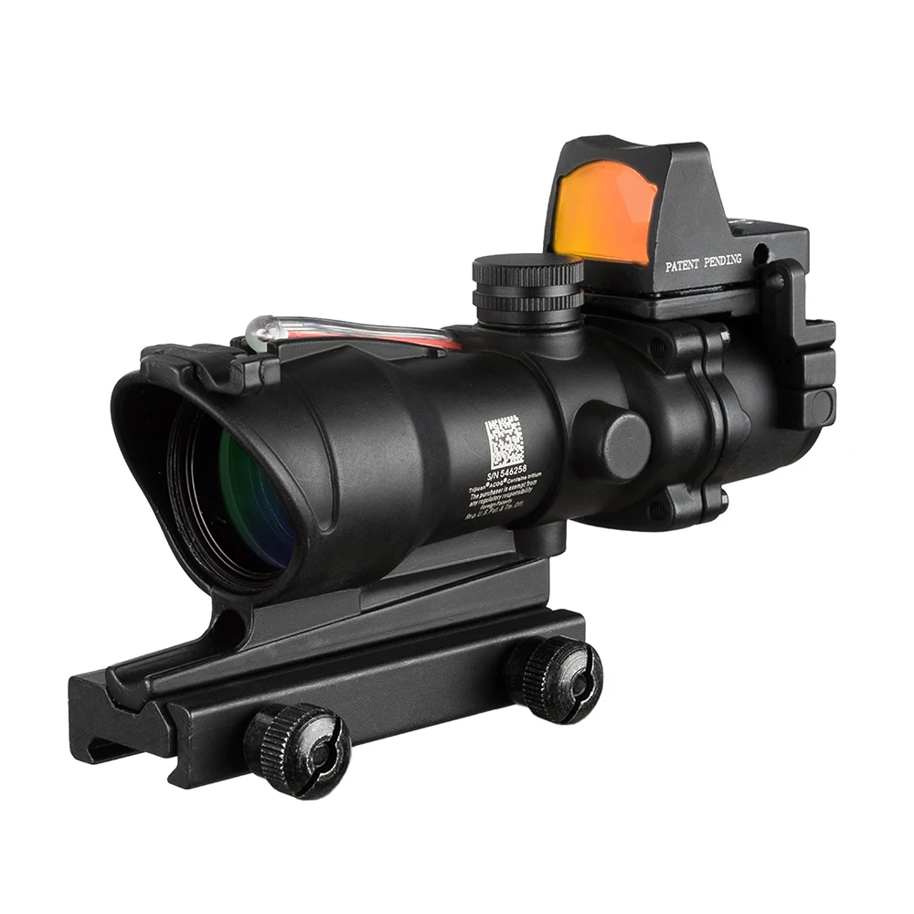 Acog 4x32 красный источник волокна натуральной оптоволоконный прицел W/Rmr микро красная точка зрения с маркировкой черный стояк оптический прибор