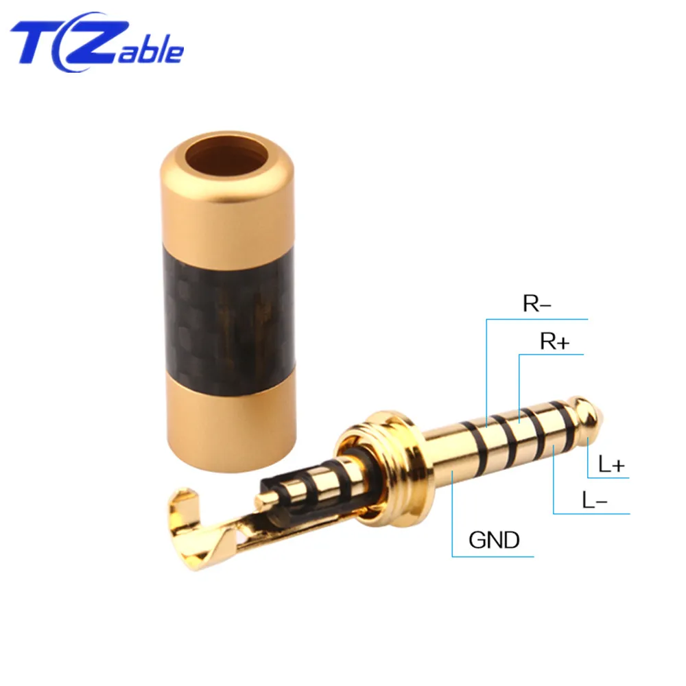 Headphone Connector 4.4mm 5 Poles Balanced Headset Plug Stereo For Sony NW-WM1Z/A 4.4 Player Audio Adapter Gold Plating