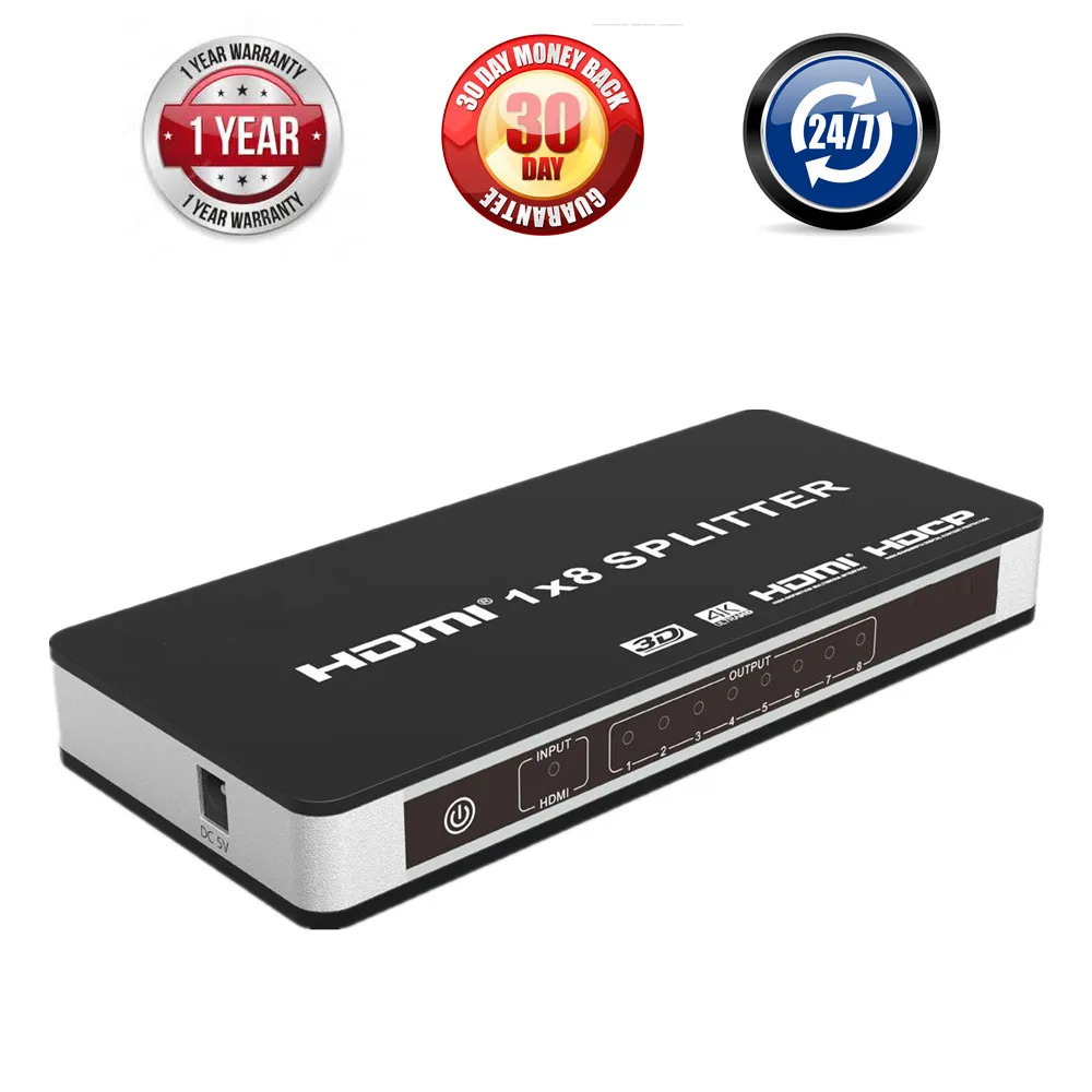 HDMI 2 0 HDCP 1x4 1X8 сплиттер 1 вход 4/8 выход 4K @ 60 Гц Сплиттер Усилитель Переключатель