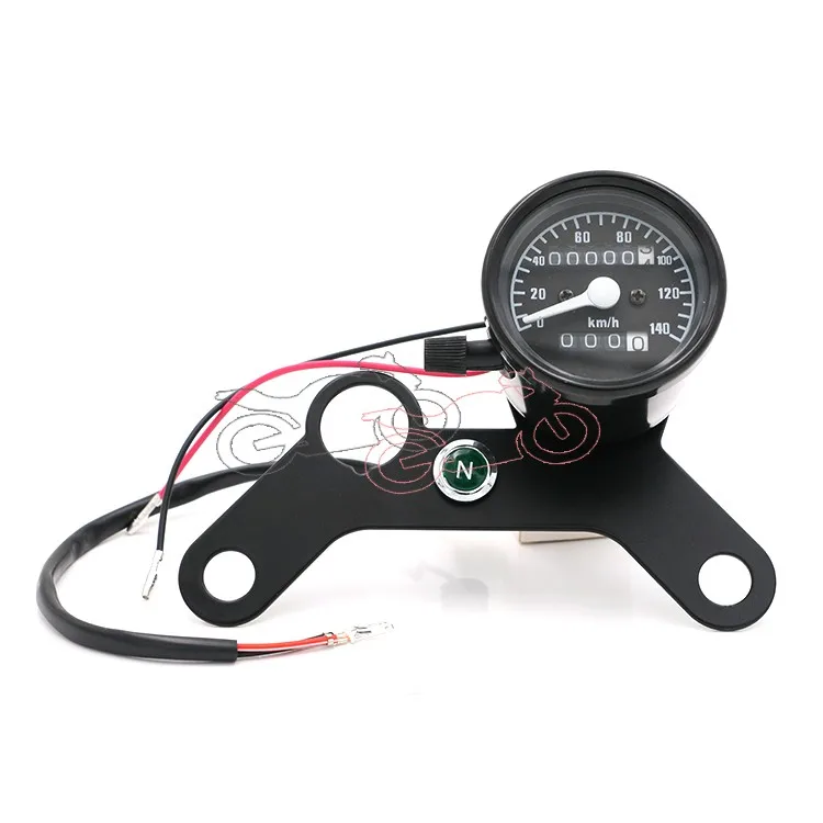 Universal Fit Motorcycle Metal Speedometer Meter+ Bracket Double Color LED Light Odometer Speed Meter Gauge Miles 0-140km/h | Автомобили и