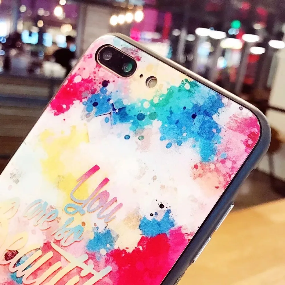 Модные Розовые лазерные Чехлы для мобильных телефонов с синим светом iPhone X 8 6 6s 7