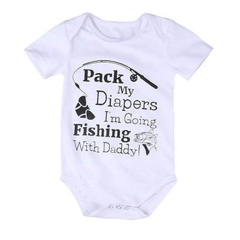 Newborn Infant Baby Boys Girls Romper Cotton Casual Letter Print Short Sleeve Jumpsuit Outfits Sunsuit Clothes | Детская одежда и