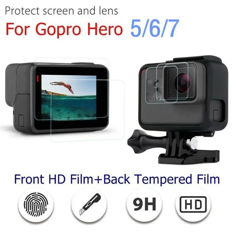 Аксессуары для камеры защита объектива и экрана Защитная пленка Gopro Hero 7 6 5|Чехлы