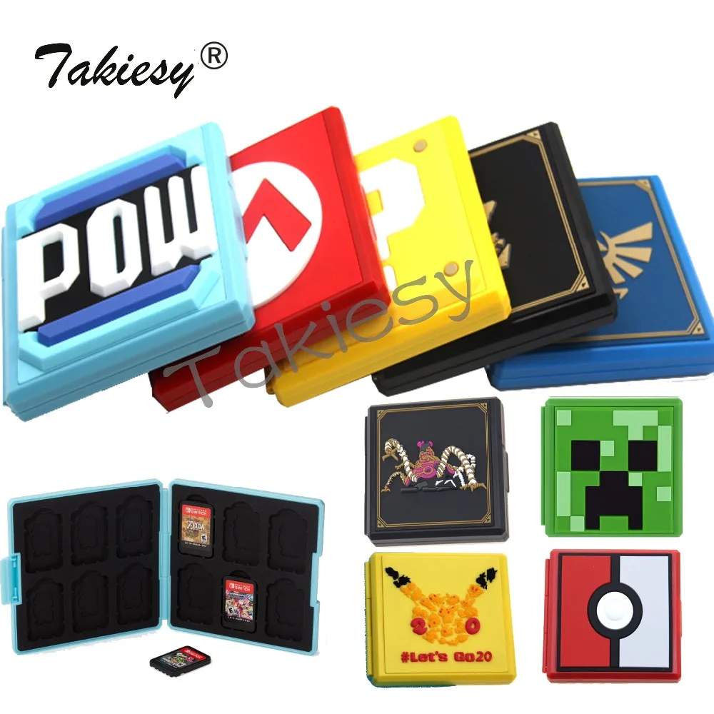 Nitendo switch 12 tf card box защитный чехол для карт игр картриджи жесткий футляр