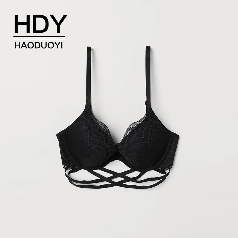 Бюстгальтер HDY Haoduoyi простой и Сексапильный однотонный с вышивкой кружевной
