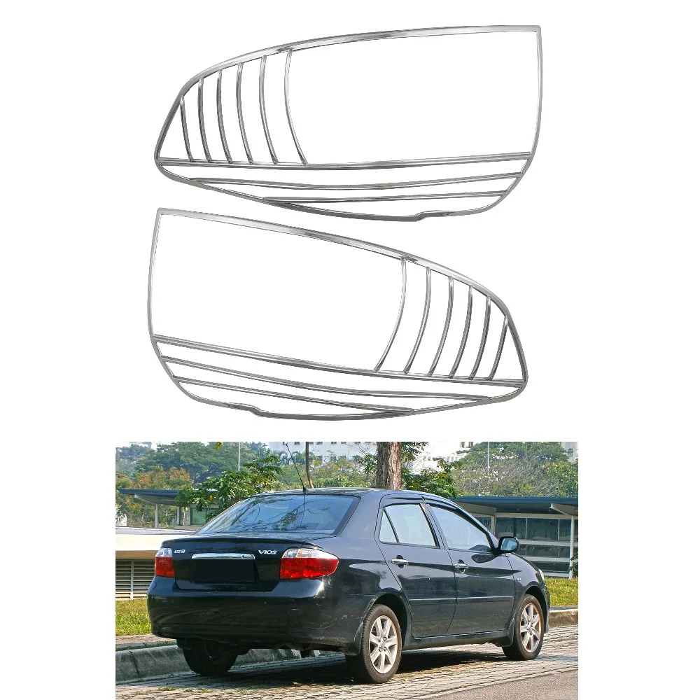 Для Toyota Soluna Vios 2003 2004 2005 2006 2007 XP40 ABS хромированный лампа для фары заднего света накладка задний фонарь крышка 2 шт