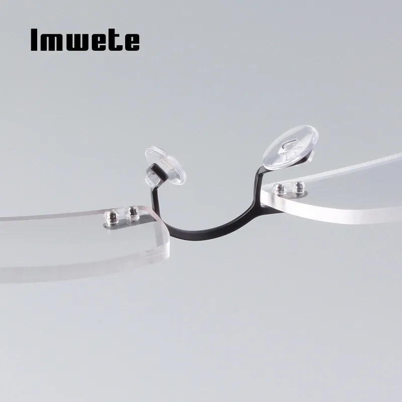 Imwete, классические безрамные очки для близорукости, для мужчин и женщин, бизнес стиль, оправы для очков, TR90, ультра светильник, очки унисекс