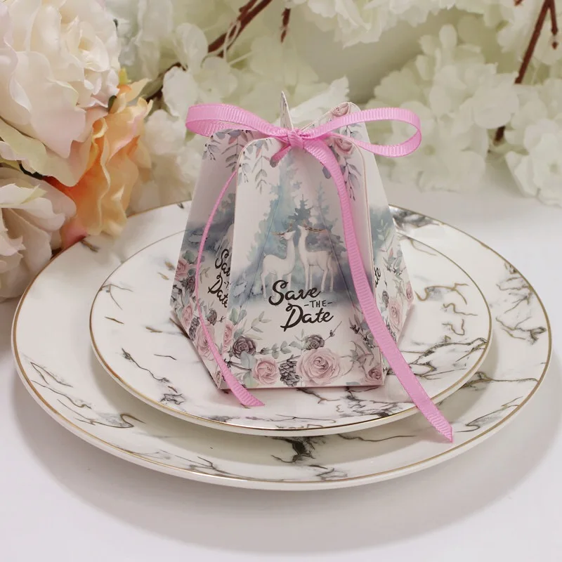 100 шт. серые/розовые/фиолетовые Цветочные мраморные конфеты стиль сохранить дату