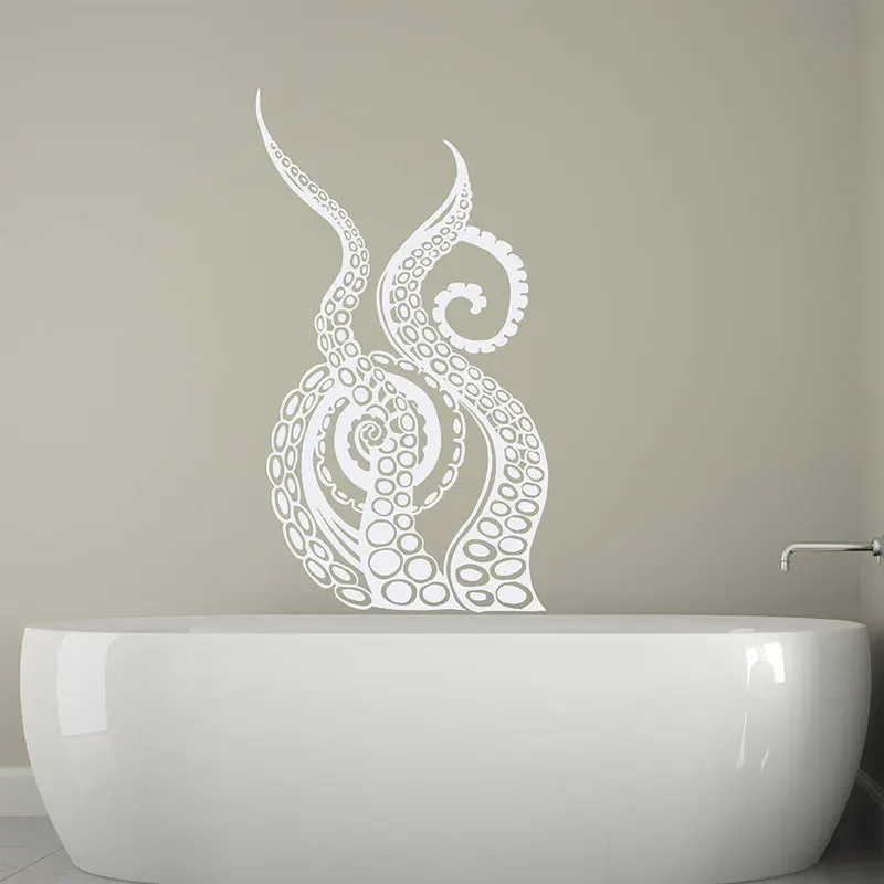 

Виниловые наклейки на стены наклейка "осьминог" Кракен щупальца осьминога виниловые Стикеры для Ванная комната Украшения в спальню украшен...