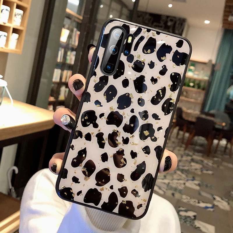 TRISEOLY для huawei P30 Pro Чехол роскошный золотой фольги Леопардовый Бампер Мягкий ТПУ