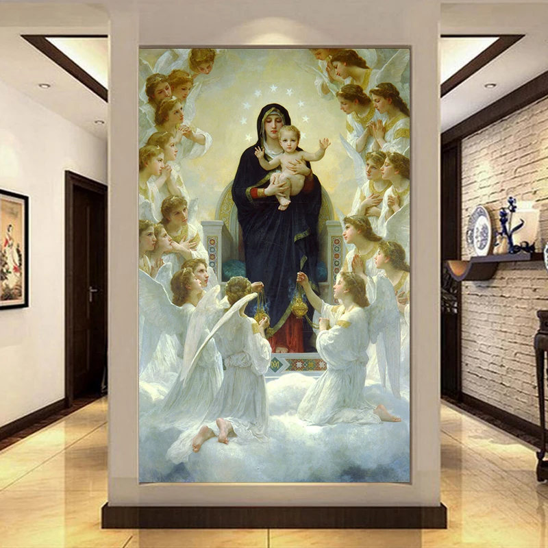 JiaSheMeiJu пользовательские 3D Настенные обои картина маслом Ангел/церковь/девушка