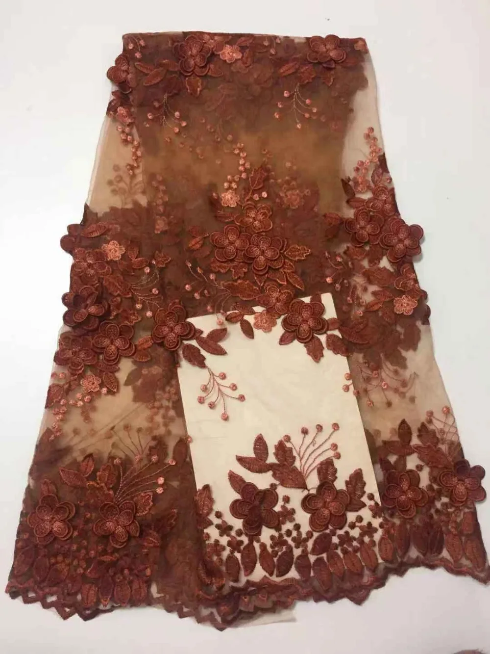 Благородная вышитая Тюль кружевная ткань африканская Европа США озеро синий