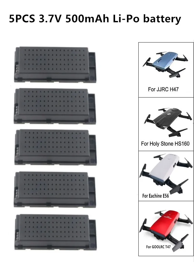 3 7 V 500mah li po батарея квадрокоптера для JJRC H47 E56 T47 HS160 H47WH|Детали и аксессуары| |