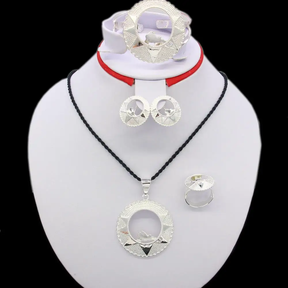 Комплект украшений Adixyn с картой посеребренный