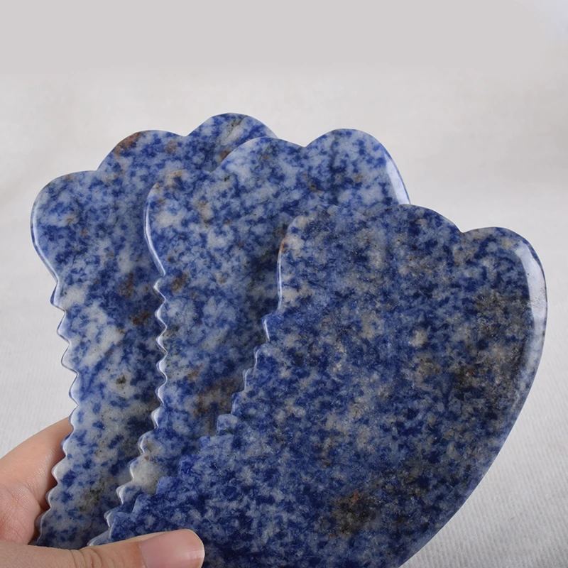 В форме расчески gua sha инструмент массаж головы Здоровье Уход за телом лицо натуральный содалит спа иглоукалывание выскабливание Исцеление Нефритовый камень