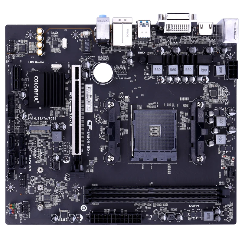 Цветная материнская плата AM4 DDR4 VGA DVI HDMI B450|Материнские платы| |