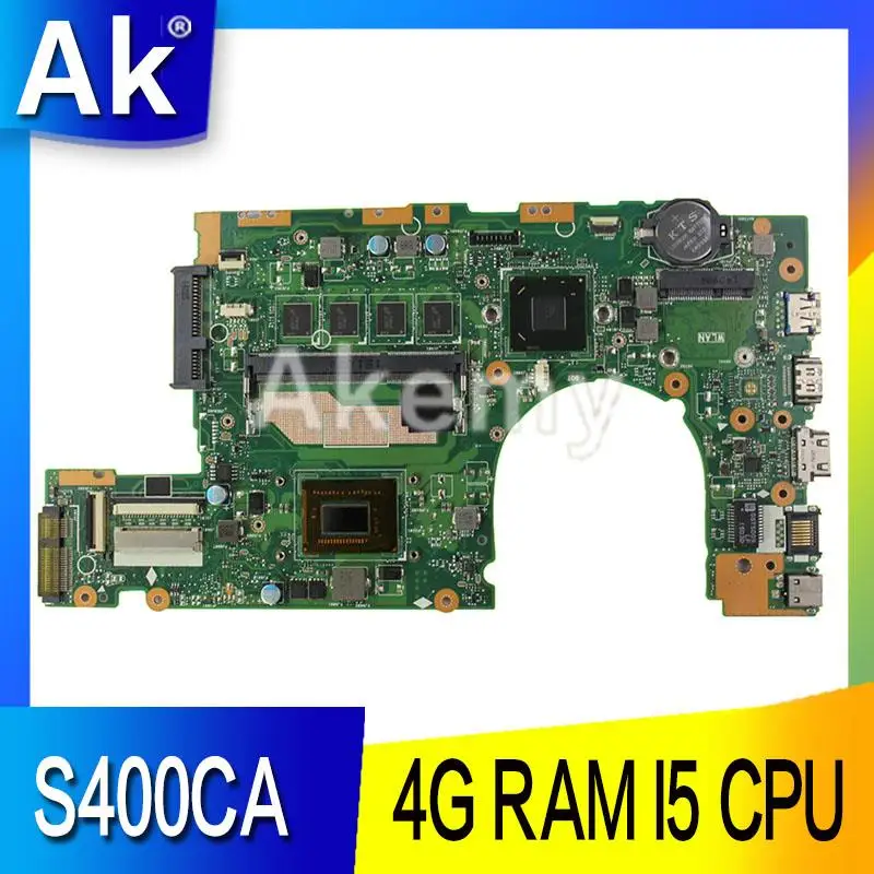 

AK S400CA материнская плата для ноутбука For Asus S400CA S500CA S400C S500C S400 S500 протестированная оригинальная материнская плата 4G RAM I5 CPU