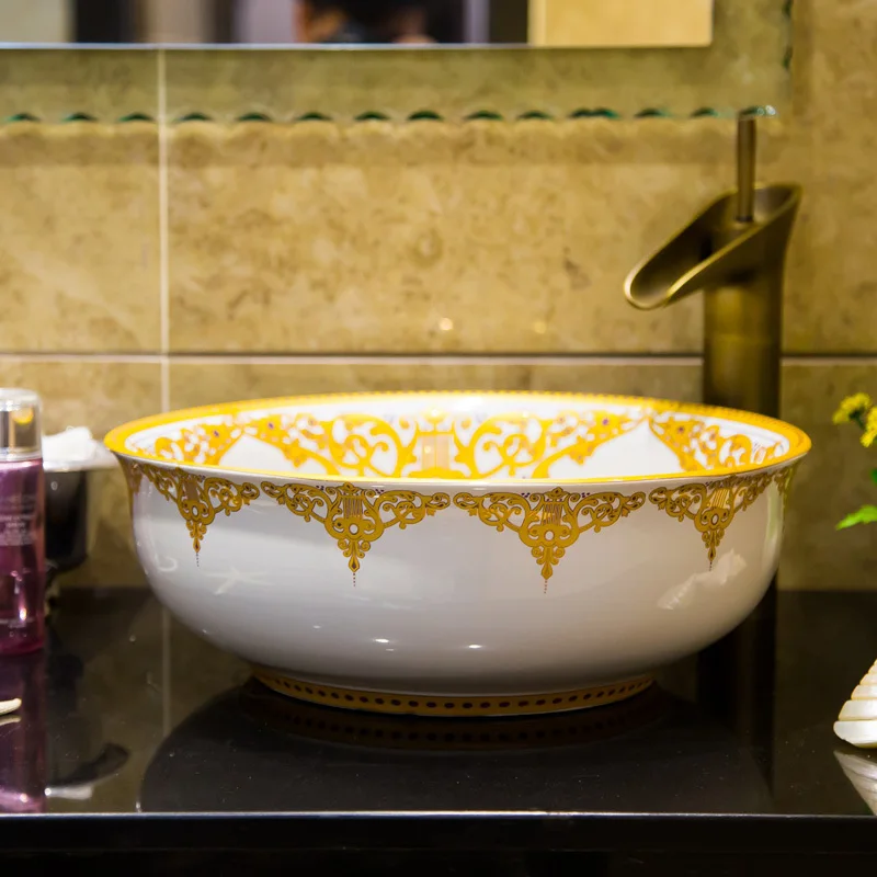 Керамическая Столешница Jingdezhen Европейский художественный счетчик раковины