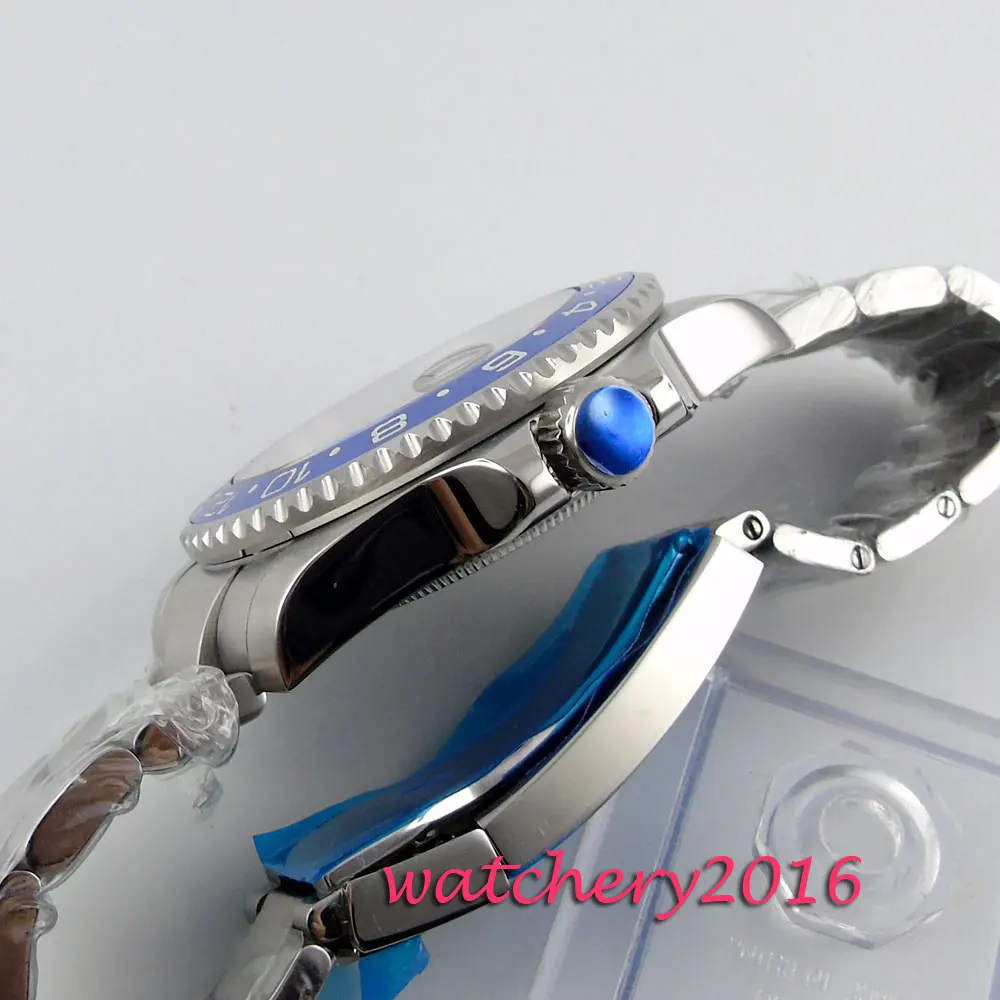 Корпус часов 43 мм с синим керамическим стеклом подходит для ETA 821A 2836 | Наручные