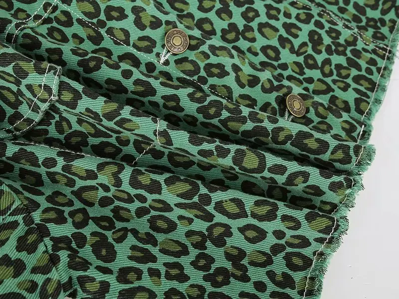 Осенне-зимняя женская куртка 2019 леопардовая джинсовая с принтом дамское