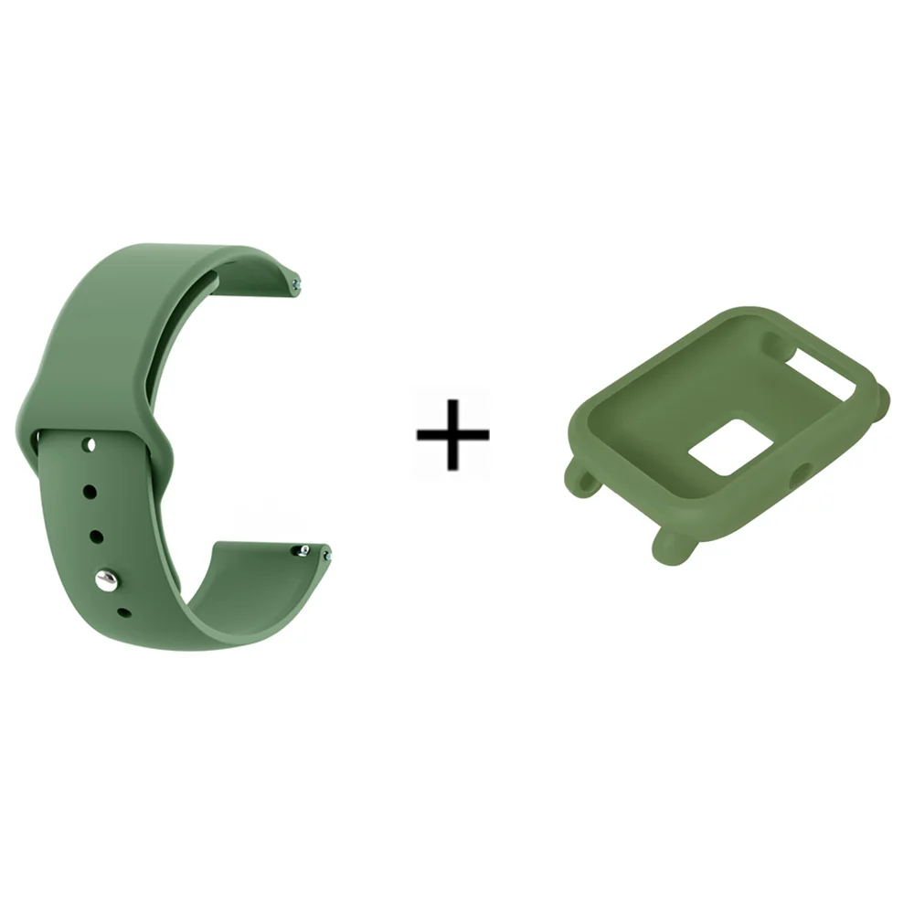 ТПУ ремешок для часов Amazfit Bip смарт-ремешок для Xiaomi Huami Amazfit Bip Молодежный спортивный силиконовый браслет+ чехол-крышка