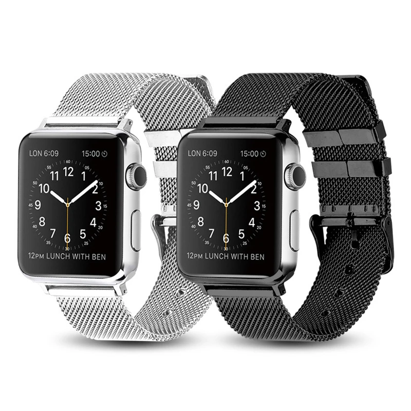 Миланский ремешок из нержавеющей стали для Apple Watch 38 мм 40 42 44 iWatch серии 1 2 3 4 5