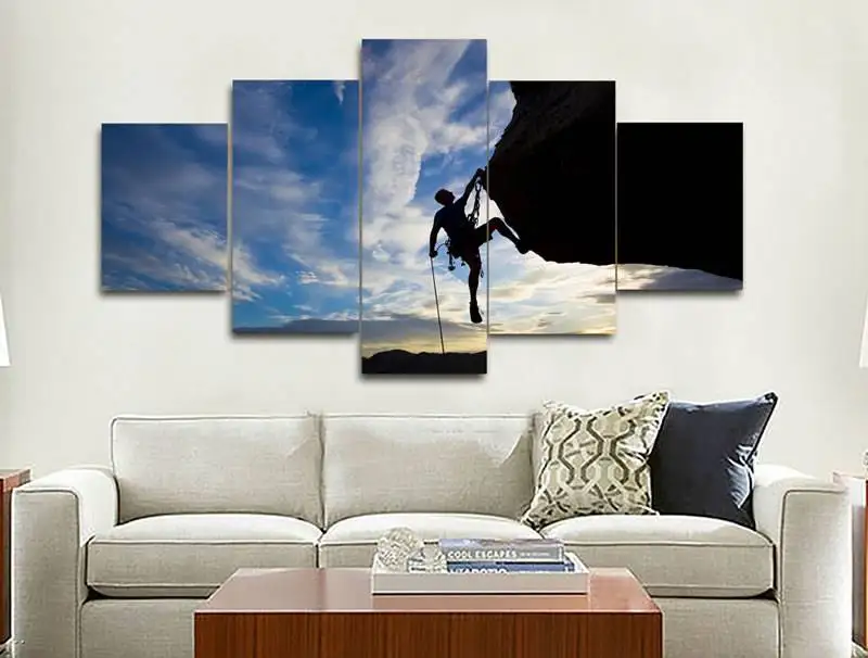 В рамке) 5 шт. скалолазание закат современный домашний декор для стен холст