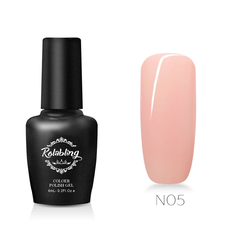 N05 Rolabling 12 телесных цветов Гель-лак для ногтей 6 мл Гель-лак Vernis верхнее Базовое покрытие маникюрный УФ-светодиодный лак - Цвет: N05
