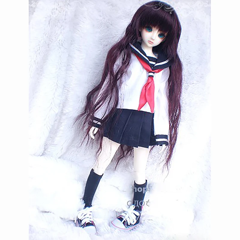 

Cateleya SD BJD 1/3 1/4 1/6 BJD SD Doll Clothes black and white Japanese student sailor suit