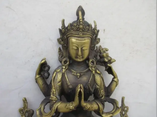 Китайская латунная статуя двойного спокойствия | Дом и сад