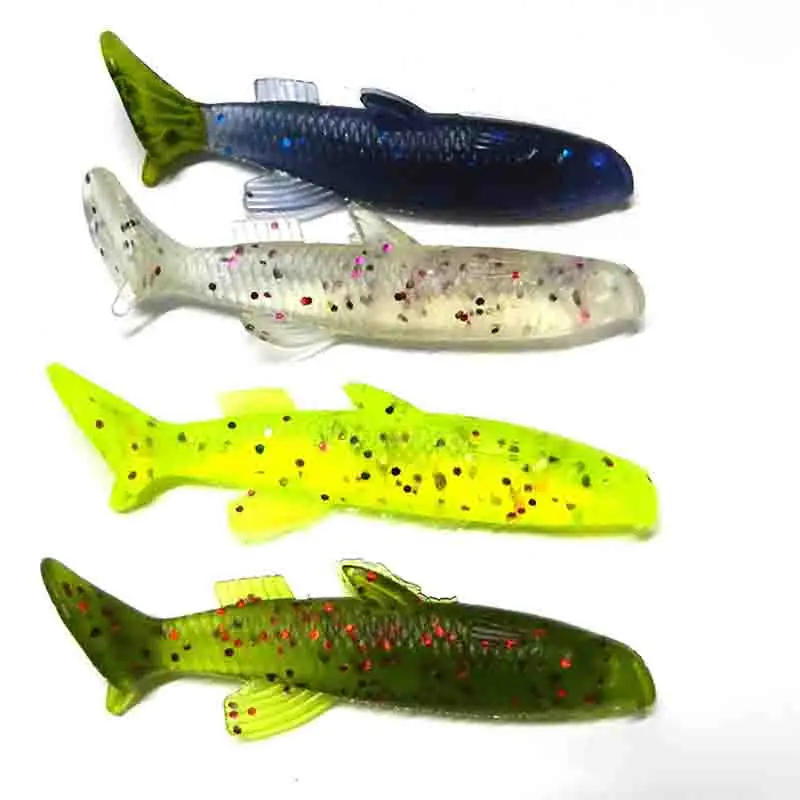 Lot 20pcs Artificial Plastic Soft Fishing Lure 5.5g/7cm Silicone Tiddler Swim Bait 4 Colors | Спорт и развлечения