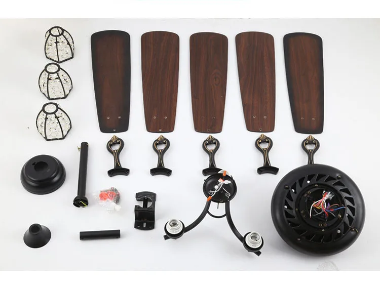 Светодиодный светильник-вентилятор для ресторана с американским деревянным листом, подвесной светильник в Европейском античном стиле с дистанционным управлением, потолочный светильник с креативным украшением