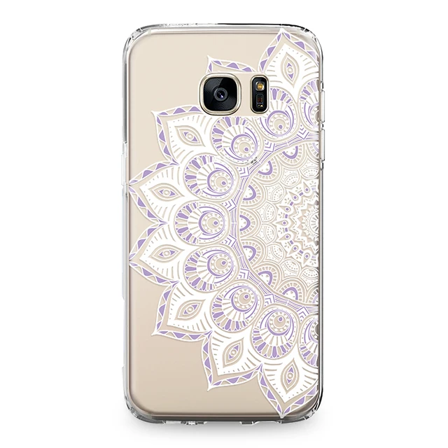 1465 Прозрачный цветок Мандала силиконовый чехол для samsung Galaxy S4 S5 S6 S7 край S8 S9 S10 плюс S10e Note 4 5 8 9 ТПУ чехол для телефона - Цвет: 1465