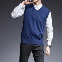 2021 new fashion brand sweater for mens pullovers sleeveles slim fit jumpers knit thick autumn korean style casual men clothes